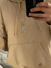 Collar Death Note L Lawliet de acero inoxidable, colgante con letras inglesas antiguas, cadena de cuentas, collares, accesorios de joyería para Cosplay