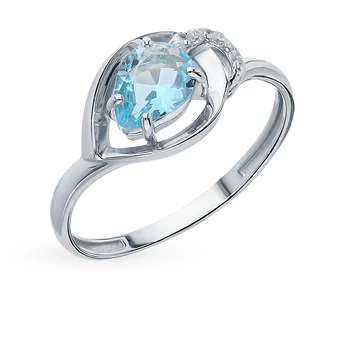 

Silver ring with crystals and cubic zirconia sunlight sample 925 test