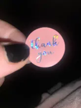Pegatinas de agradecimiento láser para paquete de regalo, etiquetas de sellado rosa y negro, adhesivo redondo de papelería, 500 Uds.