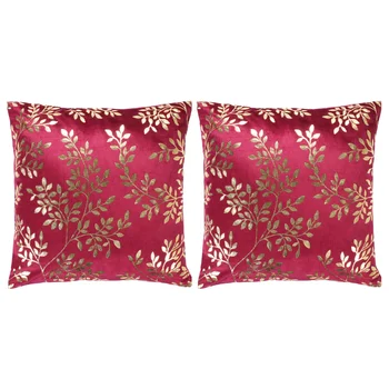 

2 PCs print pillows with foil brown and gold 40x40 cm velvet furnishing