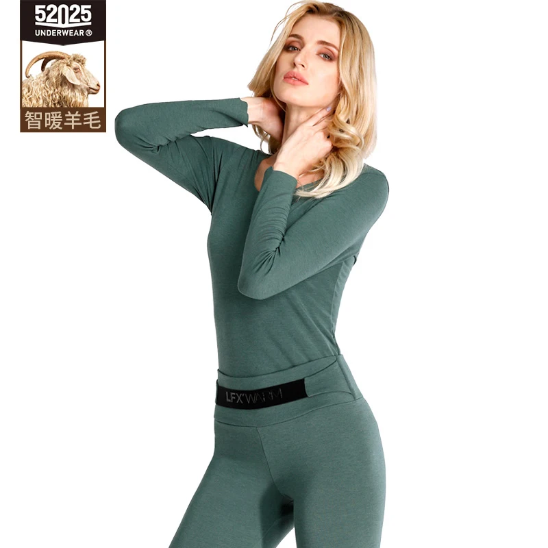52025 Women Thermal Underwear with Merino Wool Premium Design Seamless Soft Light Comfortable Warm Long Johns Women Thermals