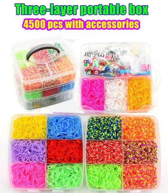 10000pcs Loom Rubber Bands Kits Beads Toys Set Hand Knitting Machine  Handmade DIY Rainbow Weave Color Bracelet Girl Gift - AliExpress