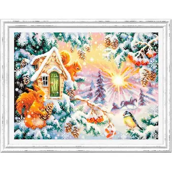 

110-700 embroidery kit wonderful needle 'Winter morning '40x30 cm