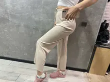 Suave comodidad pantalones de las mujeres de 2021 nueva Alta cintura pantalones verano Pantalones Mujer Pantalones de seda de hielo-tobillo longitud pantalones largos de Mujer Pantalones