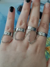 Anillos abiertos de dedo múltiple para mujer, cadena de eslabones estilo Punk, fiesta, concierto, ceremonia, regalo de joyería, venta al por mayor, 2020