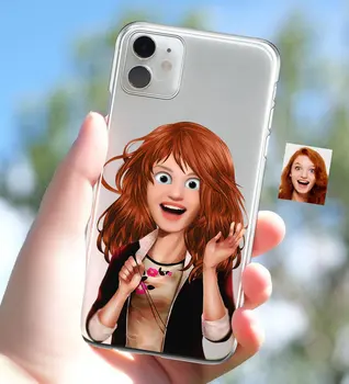 

Personalized Women 'S Animation Caricature of iPhone 11 Thin Transparent Silicone Phone Kapağı-8