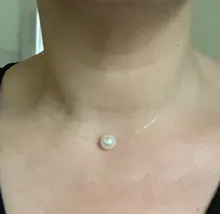 Collar con colgante de estrella de línea de pesca transparente para mujer, gargantilla de corazón Invisible de Color plateado, cadena de eslabones