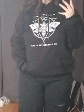 Sudadera con capucha de Devil winter para mujer, nueva oscura, punk, Vintage, Harajuku, informal, con estampado de dibujos animados, de talla grande, gótica, holgada