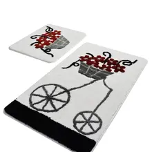 Коврики для ванной нескользящие Противоскользящие коврики Нескользящие противоскользящие Alacati kыrmыzi2 'L набор 60X100 Cm-50 X 60 см