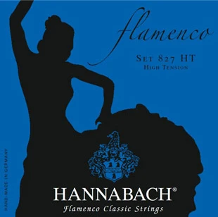 

827ht blue flamenco string kit for classical guitar yellow nylon/silver plated hannabach