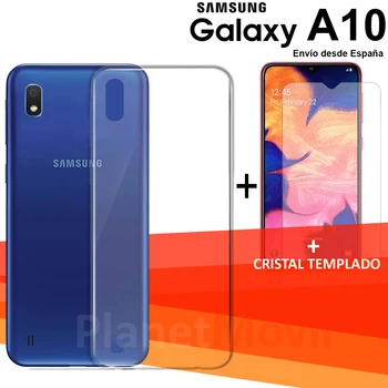 

Compatible with SAMSUNG GALAXY A10 stand case Transparent Protection Pack + tempered glass Protector glass from Screen