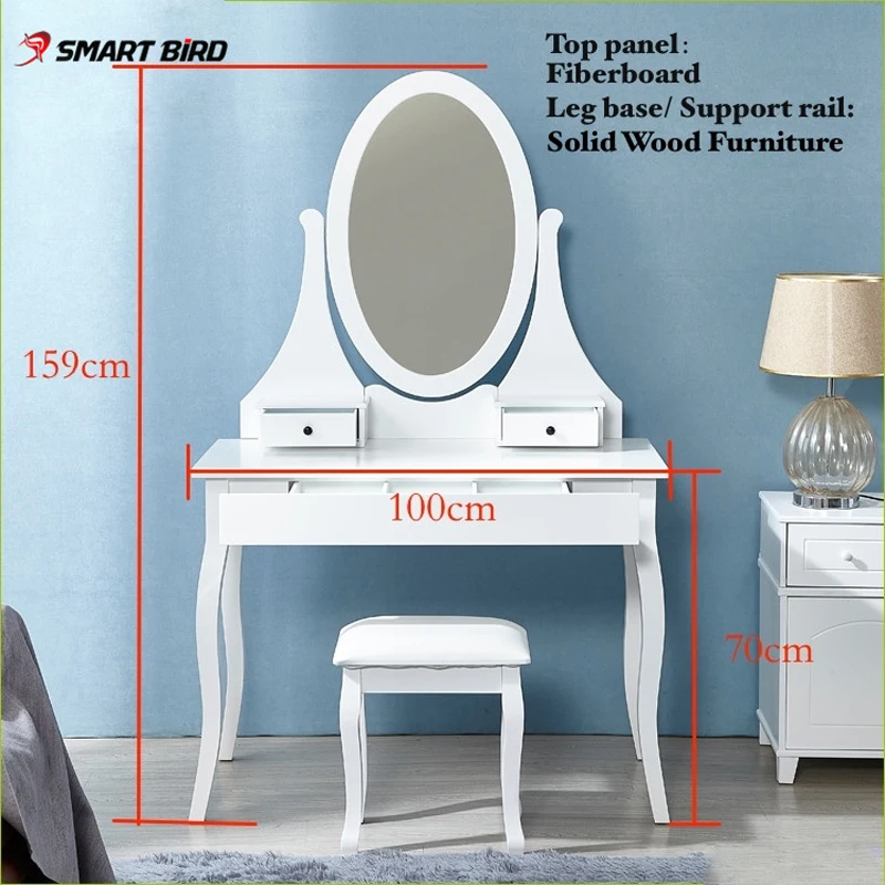 Печать Туалетный столик с зеркалом модный стол и табуретка Smart Bird OMI 300|Комоды| |
