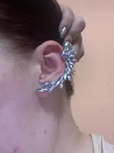 2021 nueva moda elegante Vintage Punk gótico para la oreja, de estrás de cristal brazalete de Clip de perno pendientes 1E321