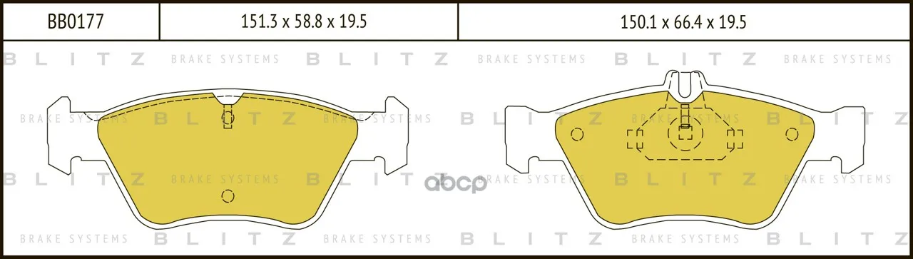 Колодки Тормозные Дисковые Blitz Bb0177 Blitz арт. BB0177