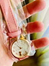 UTHAI CQ04 reloj para niños, relojes de cuarzo multicolor de gato, relojes de pulsera para niñas, relojes de rosetón coloridos