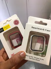 Cristal + funda para apple watch, Protector de pantalla templado de 44mm, 40mm, 42mm y 38mm, accesorios para apple watch series 6, 5, 4, 3