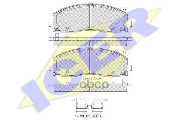 182054_колодки Дисковые Передние! Chrysler Voyager 3.6/2.8d 11 Icer 182054 Icer арт. 182054