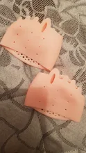 1 par de silicona del dedo del pie Corrector de juanete separadores para pies Corrector alisador para los dedos de los pies Haluksy callos Pad Corrector de Hallux Valgus