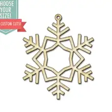 Снежинка Орнамент Дерево вырезанный-размер на заказ-лазерная резка Деревянные Художественные товары для рукоделия Настенный декор дерево праздничный подарок DCS0346
