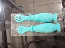 Juego de cuchara de aprendizaje para bebé, 2 unidades, cuchara corta fácil, mordedor de silicona de dibujos animados, utensilios de entrenamiento de alimentación antideslizantes, vajilla