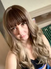 ALAN EATON-Pelucas sintéticas para mujer, cabelleras de contextura ondulada, largas, de color negra y rosada, con degradado, de pelo natural de fibra de alta temperatura