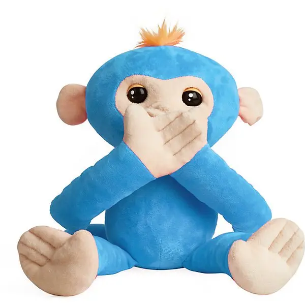 Обезьянка-обнимашка WowWee Fingerlings, голубая