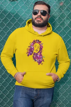 

Angemiel Purple Wear Hair Men Yellow Men 'S Hooded Sweatshirt
