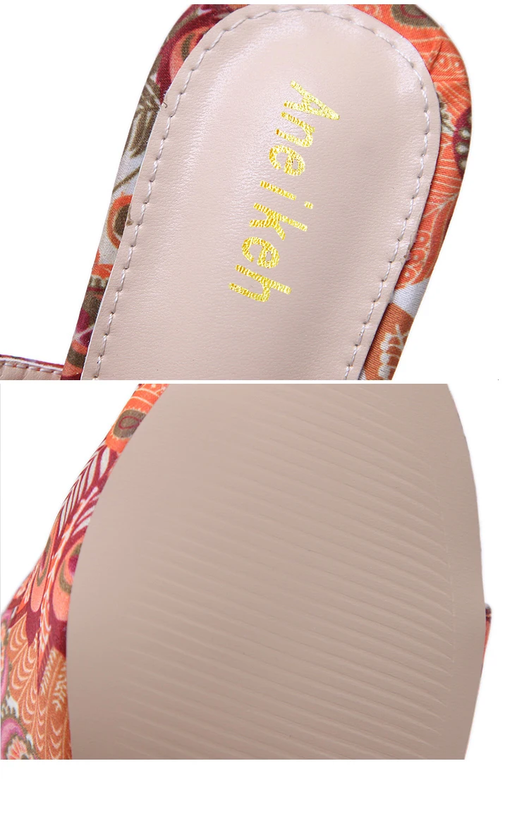 Aneikeh/ г. Летние парусиновые сандалии-гладиаторы с цветочным узором женская обувь вечерние туфли-лодочки на тонком каблуке с открытым носком без шнуровки на пятке 41, 42