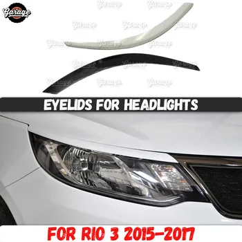 

Eyelids for headlights for Kia Rio 3 2015-2017 ABS plastic pads cilia eyebrows covers trim accessories car tuning