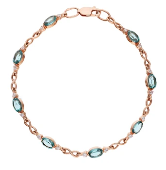 

Gold bracelet with cubic zirconia and sieve sunlight sample 585