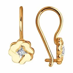Gold earrings with cubic zirconia |