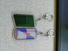 Vograce abalorios holográficos acrílico transparente impreso holograma llavero, haga su propio llavero acrílico con anime