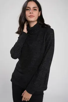 

DeFacto Women Fashion Turtleneck Solid Knitted Hoodies Simple Comfort Casual Knitted Pullover Female New Tops-J7777AZ18AU