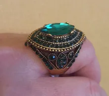 Kinel de lujo anillo para las mujeres aspecto Vintage AAA verde de cristal de la joyería de Boho de Color oro encanto étnico anillo de boda