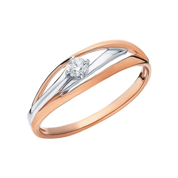 

Gold ring with diamonds sunlight sample 585