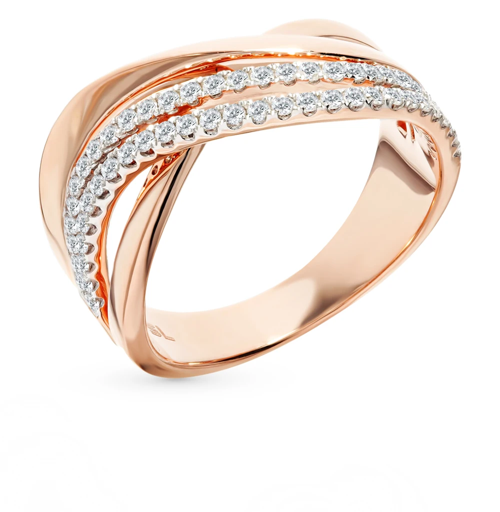Золотое кольцо с бриллиантами SUNLIGHT проба 585