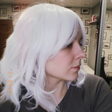 MSIWIGS-Peluca de cabello sintético flequillo lateral para mujer