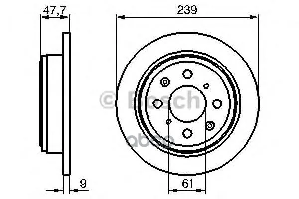 Rear disc Brake Honda Civic V-Vi, Jazz 0986479101 Bosch art. 0986479101