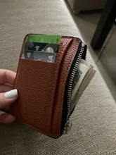 PURDORED-tarjetero delgado de cuero PU Unisex, funda con cremallera para tarjetas de negocios, Mini billetera para tarjetas de crédito, 1 ud.