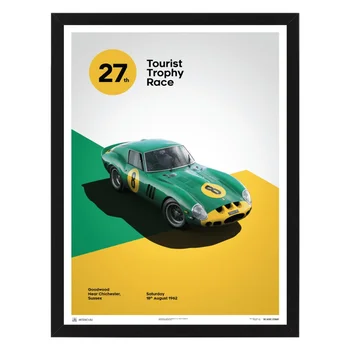 

Poster in the frame Ferrari 250 GTO - Green - Goodwood tt-1962, 32x42 cm