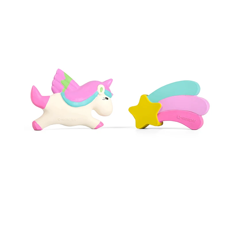 

Q-MONSTER Dog Toy Thick Walled Natural Rubber Squeaky Chew Toy Unicorn Star Interactive Toy for Dog Teeth Cleaning