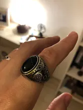 Anillos de piedra con incrustaciones de acero y titanio para hombre, joyería Retro, anillo de ópalo dominante, tres colores, venta al por mayor
