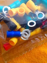 50 Uds RV1.25-4 terminal de anillo aislado eléctrico Alambre de crimpado conector AWG 22-16