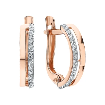 

Gold earrings with cubic zirconia sunlight sample 585