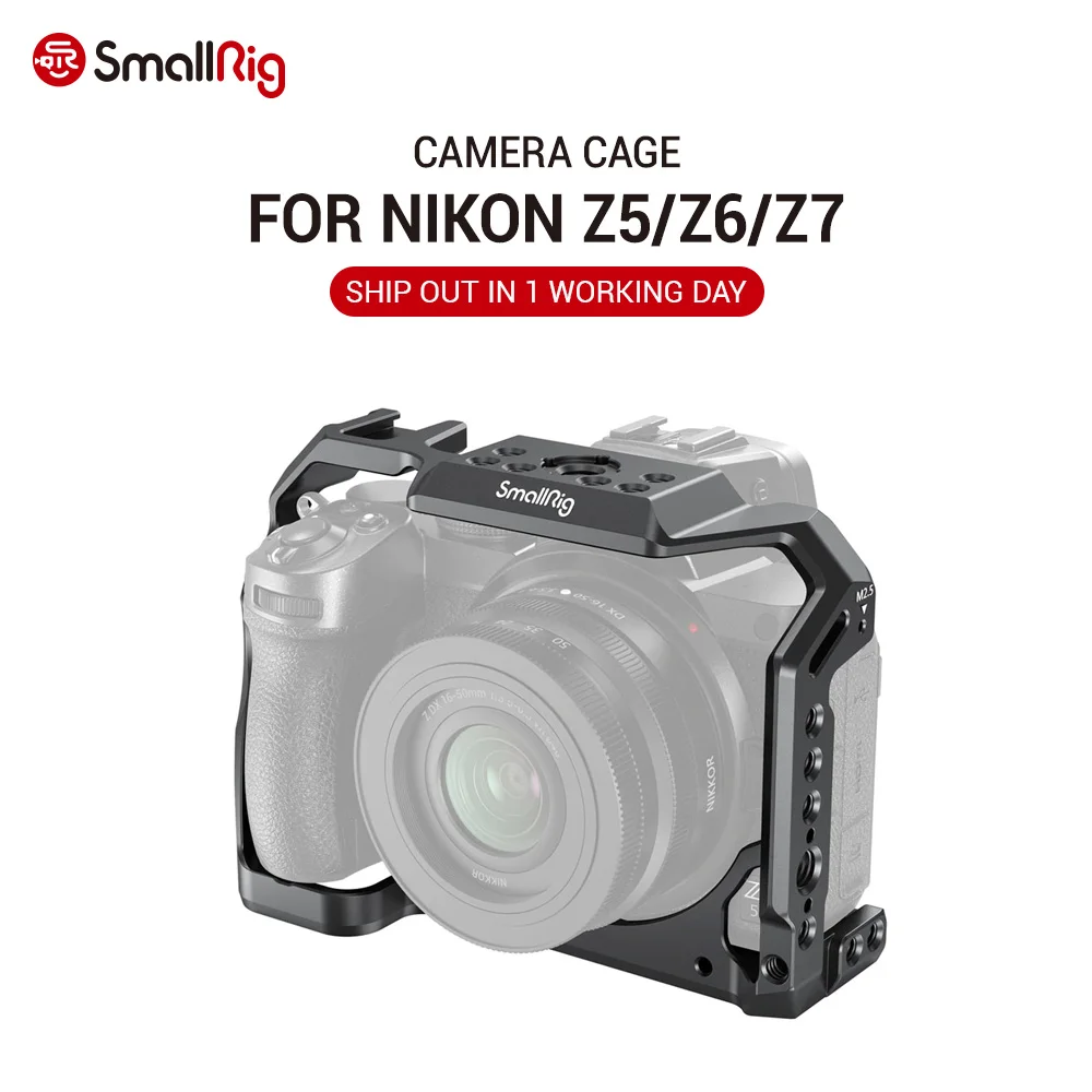 

SmallRig Dslr Camera Cage for Nikon Z5/Z6/Z7 Camera With Cold Shoe & NATO Rail Camera Rig Video Rig accessory mounts 2972