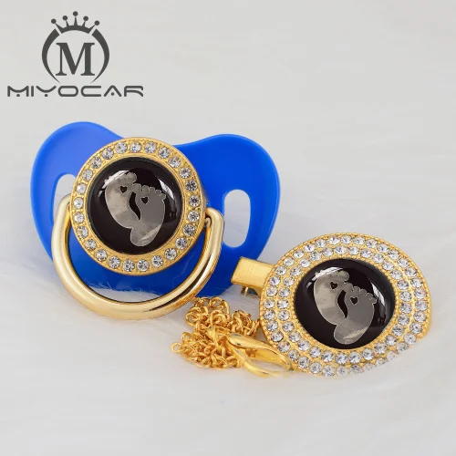 MIYOCAR 7 цветов черные детские ножки красивые золотые блестящие соски и пустышки клип BPA бесплатно пустышка bling уникальный дизайн GFT - Цвет: GFT-6 0-6M