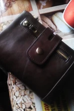 GZCZ-cartera de cuero genuino Rfid para hombre, monedero pequeño, Mini portatarjetas, cadena, portafolio, Min Walet, grabado gratis