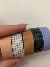 Cinta adhesiva Washi para planificador, etiqueta adhesiva para álbum de recortes, cinta adhesiva japonesa, color blanco y negro, 10M