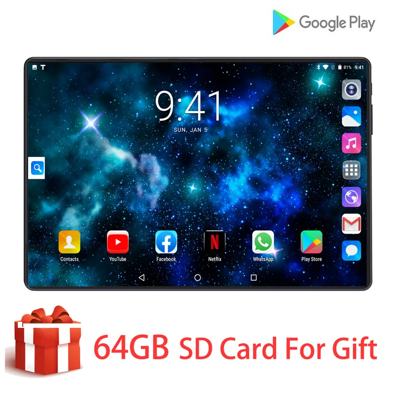 

Tablet 10 Inch Multi-Language 4G LTE 128GB Tablets MTK Octa Core Wifi HD Screen 1280*800 IPS Tablet Android 9.0 Kids Tablet PC