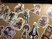 Bungo Stray-pegatinas de perros de PVC para niños, pegatinas de grafitis, maletas, equipaje, guitarra, coche, impermeable, 10/100 Uds.